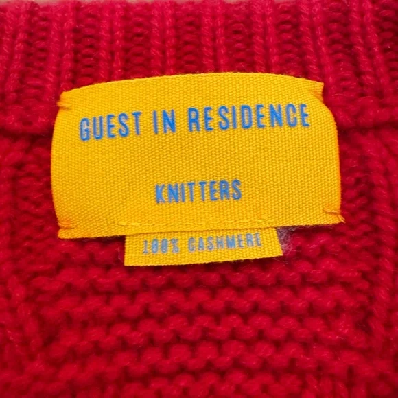 Guest in Residence Wavy Cozy Cashmere Crew in True Red - Picture 5 of 9